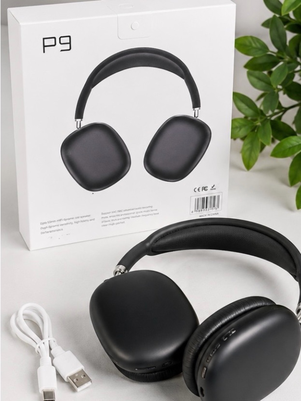 Over-Ear Wireless Headphones — Black